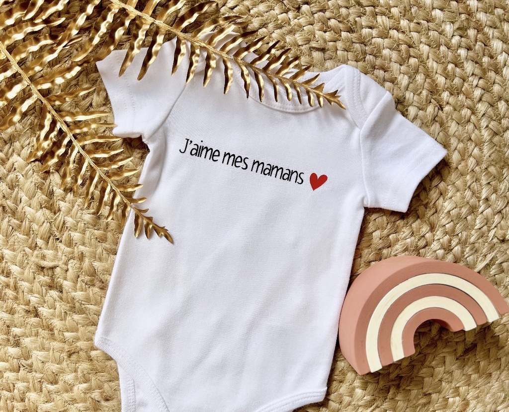 Body personnalisé "J'aime mes mamans"