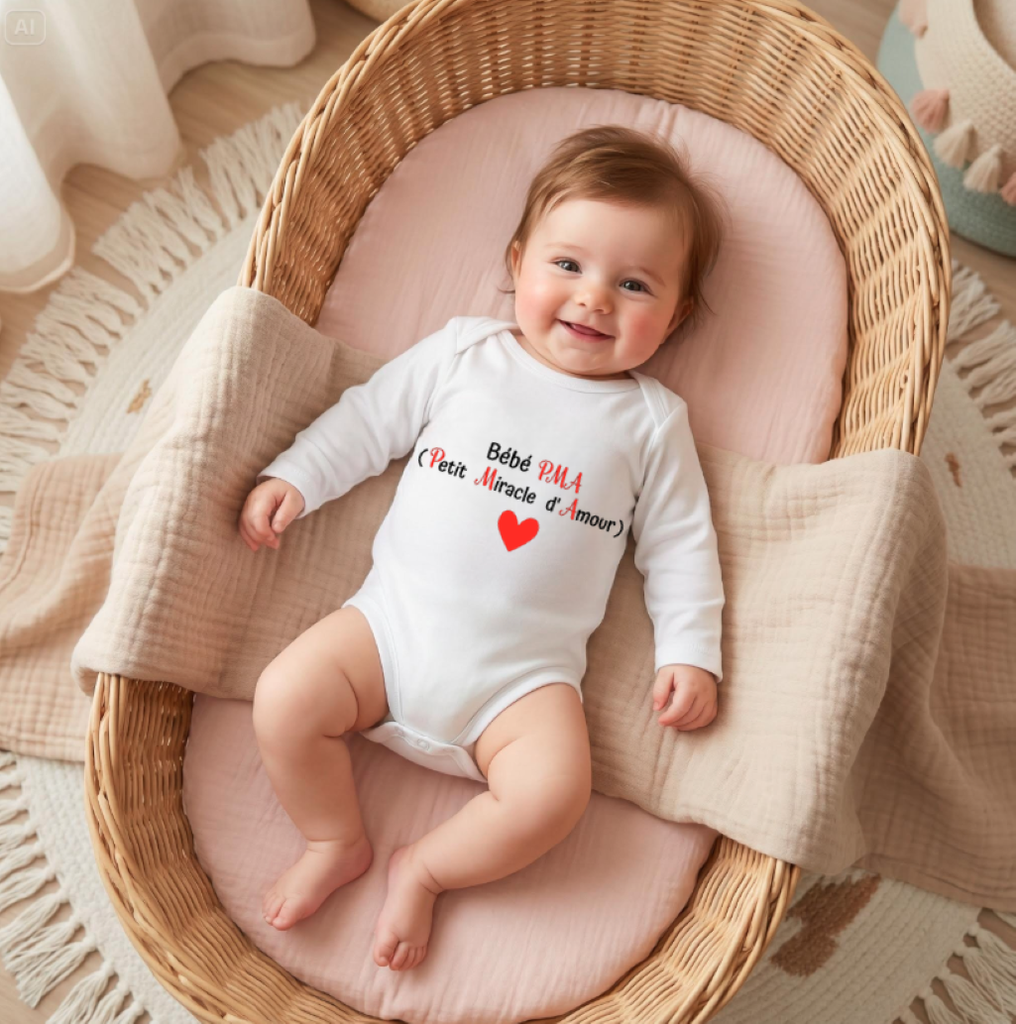 Body personnalisé "Bébé PMA Petit Miracle d'Amour"