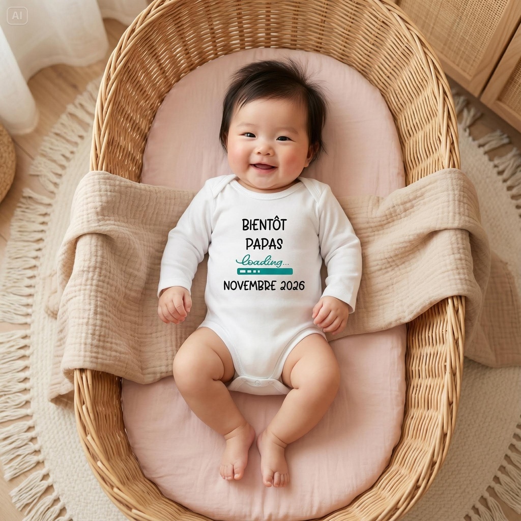 Body personnalisé "Bientôt papas"