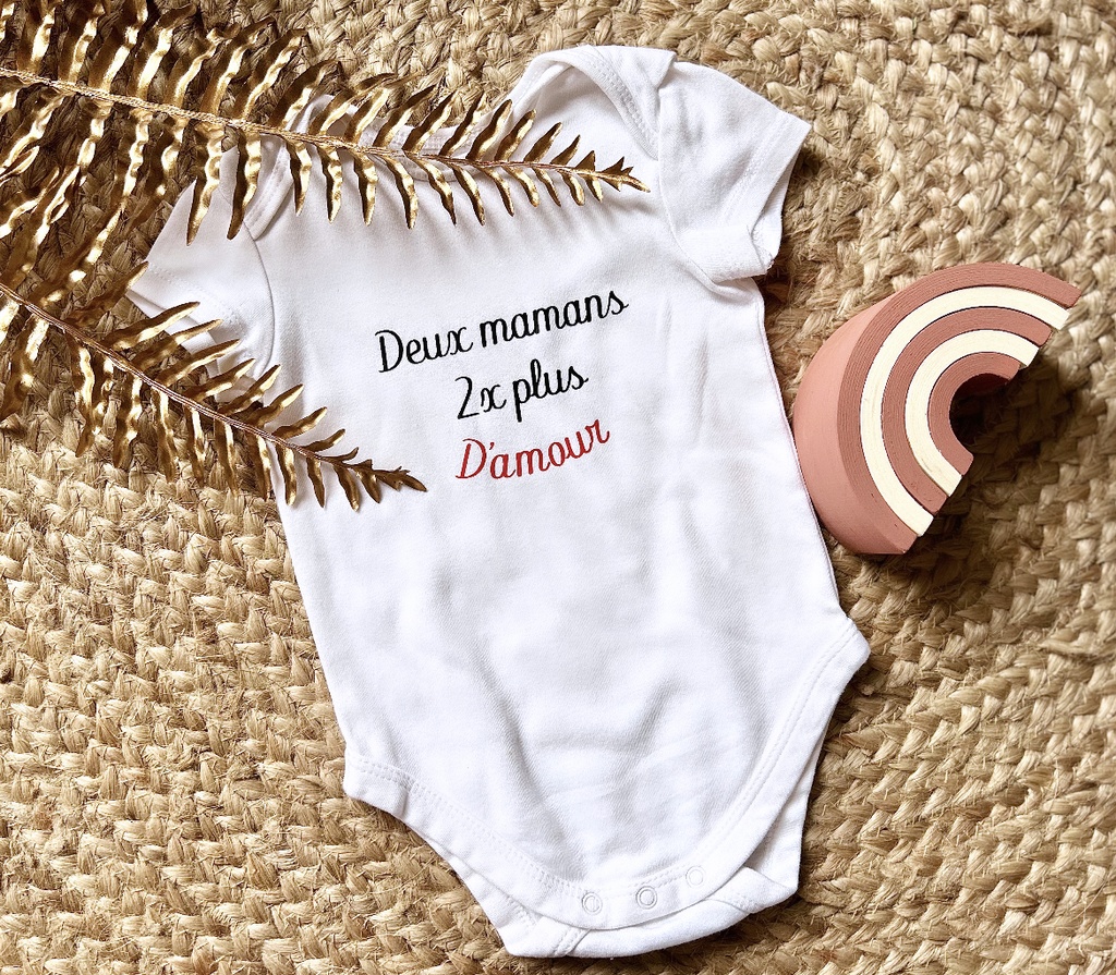 Body personnalisé "Deux mamans 2x plus d'amour"
