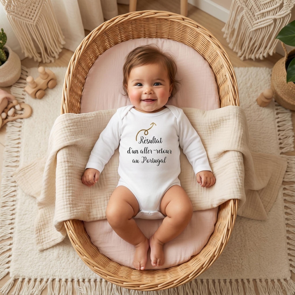 Body personnalisé "Résultat d'un aller-retour au Portugal"