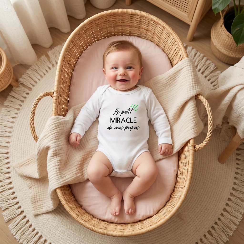 Body personnalisé "Le petit miracle de mes papas" 
