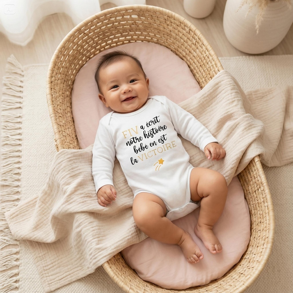 Body personnalisé "FIV a écrit notre histoire bébé en est la victoire"