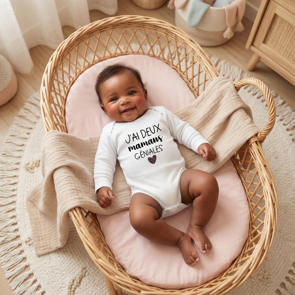 Body personnalisé "J'ai deux mamans géniales "