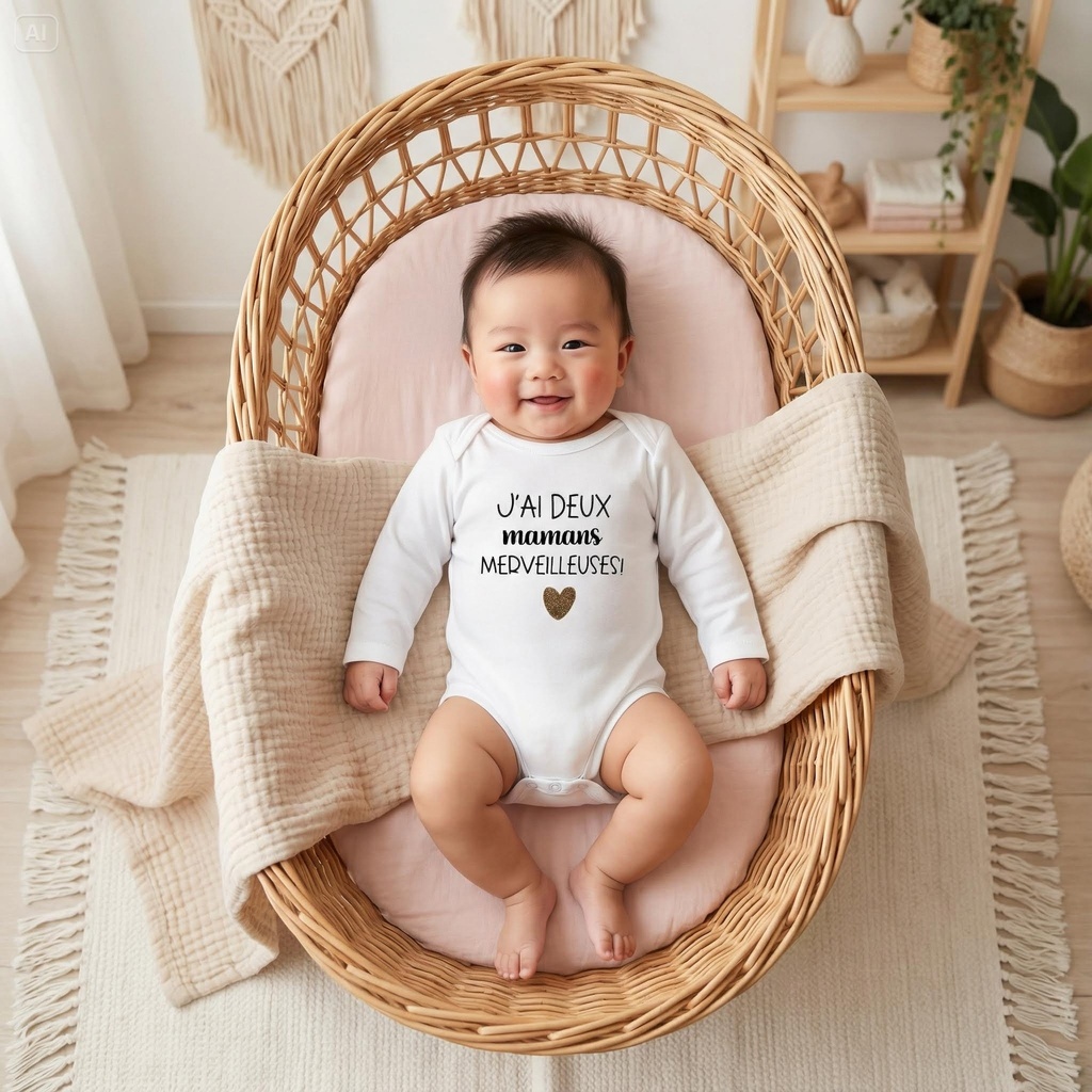 Body personnalisé "J'ai deux mamans merveilleuses ! "