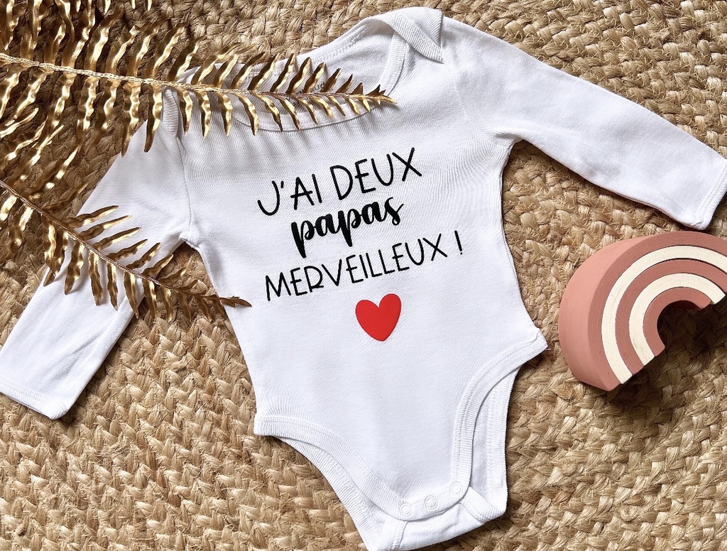 Body personnalisé "J'ai deux papas merveilleux ! "