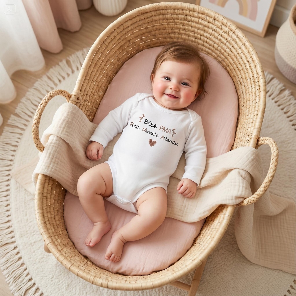 Body personnalisé "Bébé PMA Petit Miracle Attendu"
