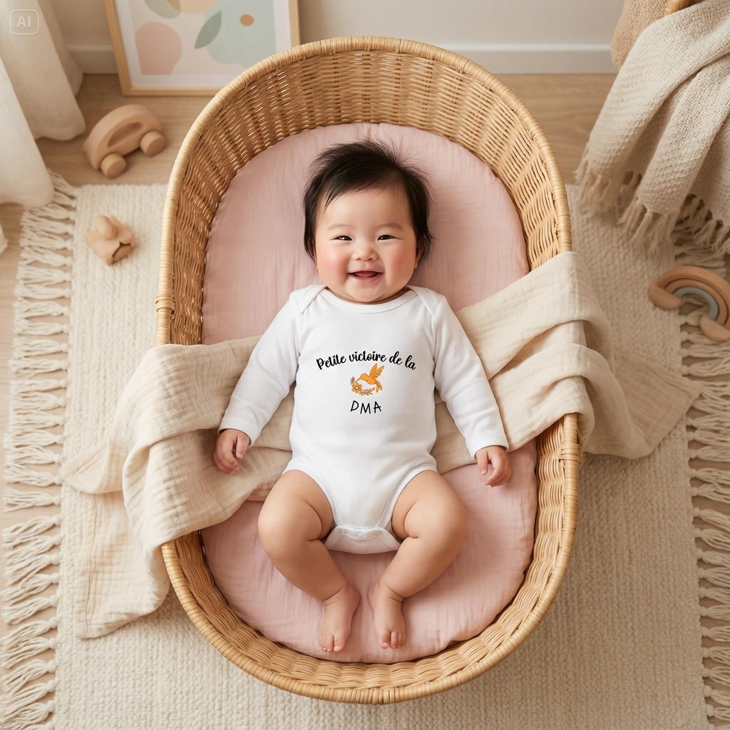 Body personnalisé "Petite victoire de la PMA avec colibri"