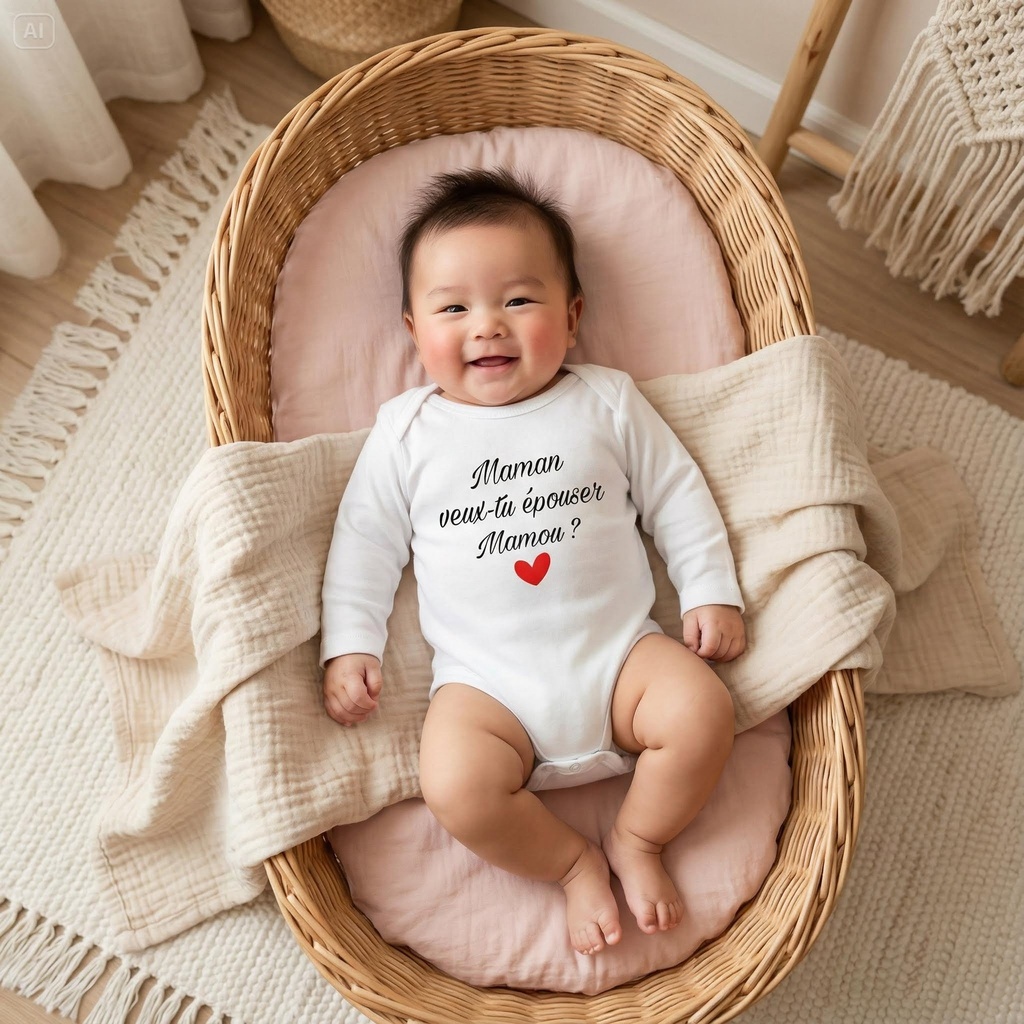 Body personnalisé "Maman veux-tu épouser Mamou?"