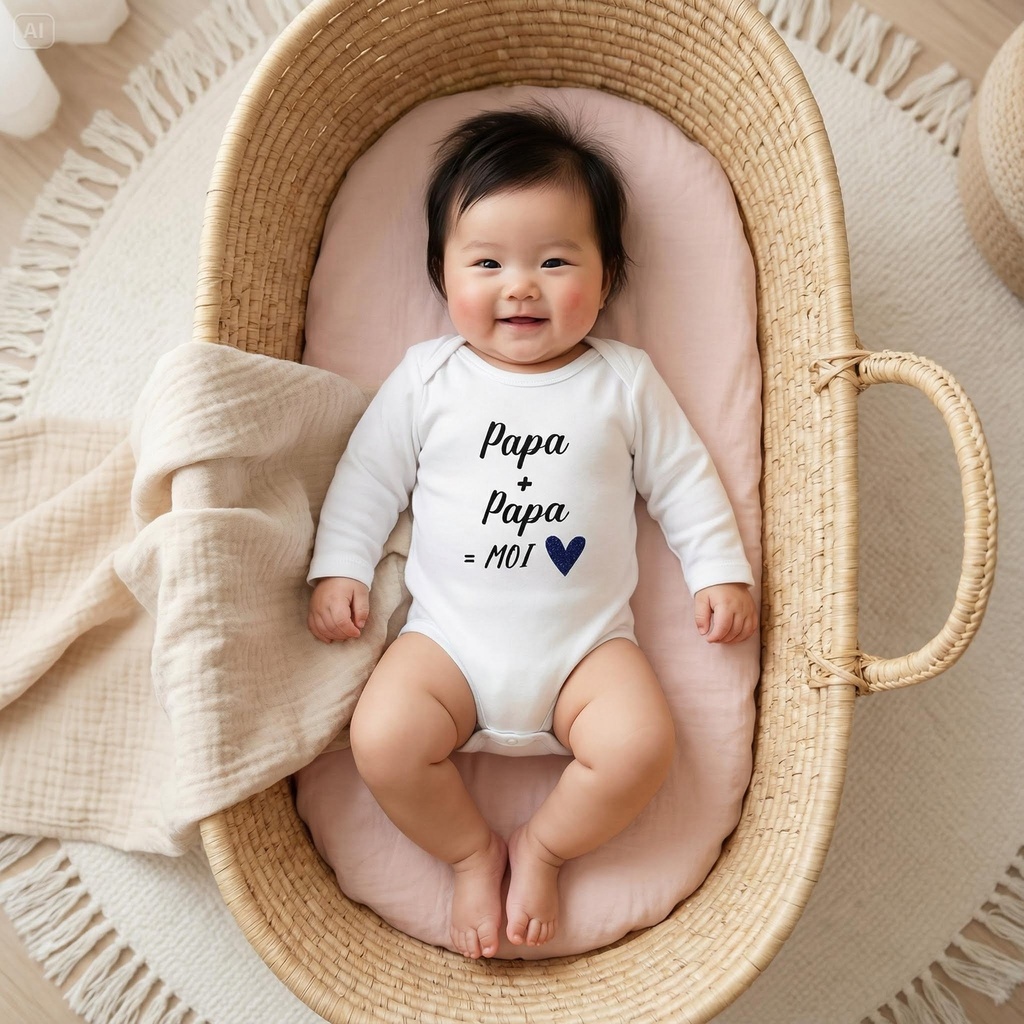 Body personnalisé "Papa + Papa = MOI" 