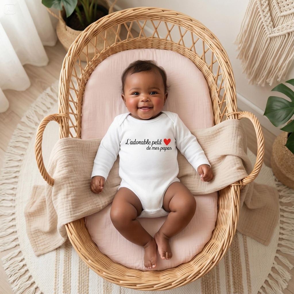 Body personnalisé " L’adorable petit ♥️ de mes papas " 