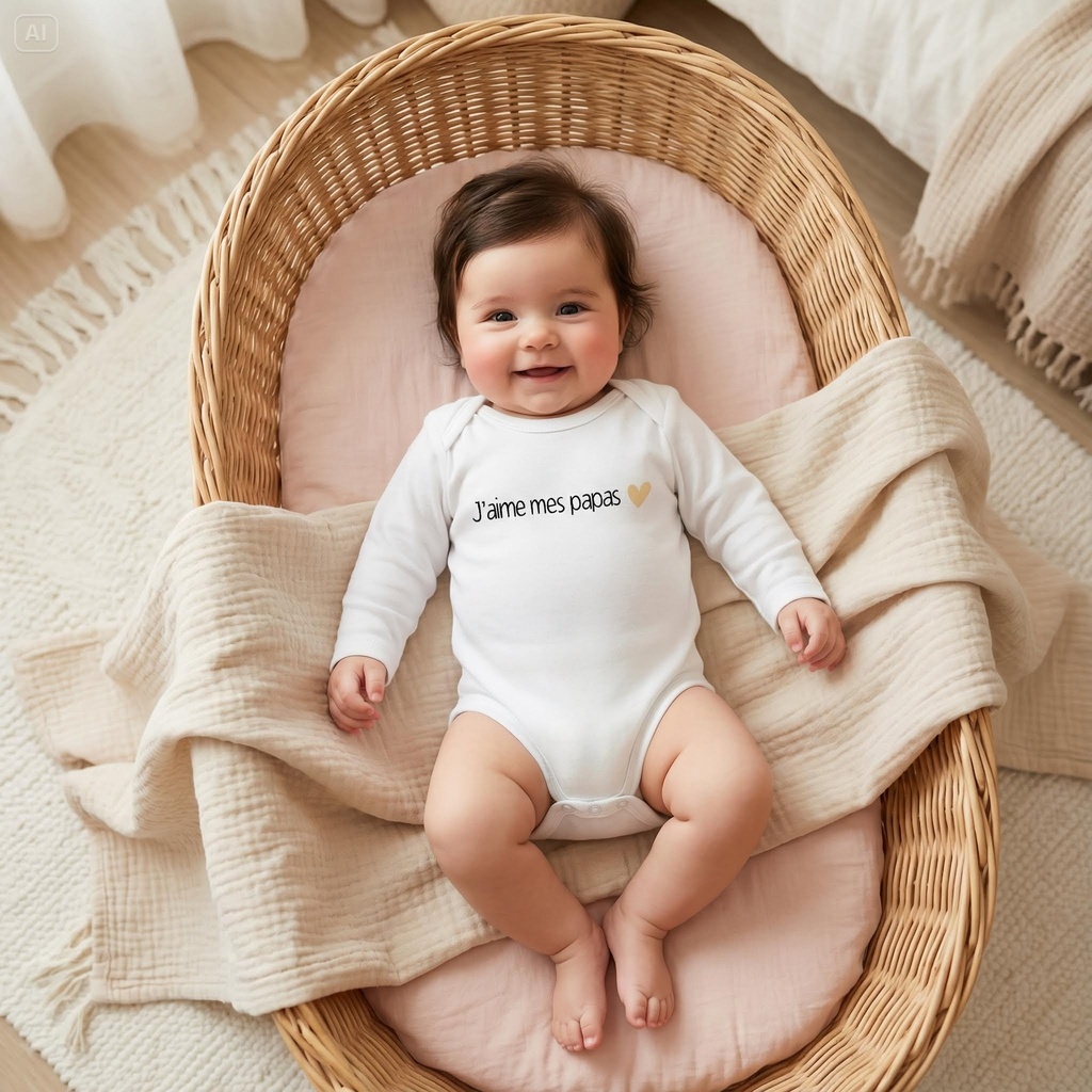 Body personnalisé "J'aime mes papas"