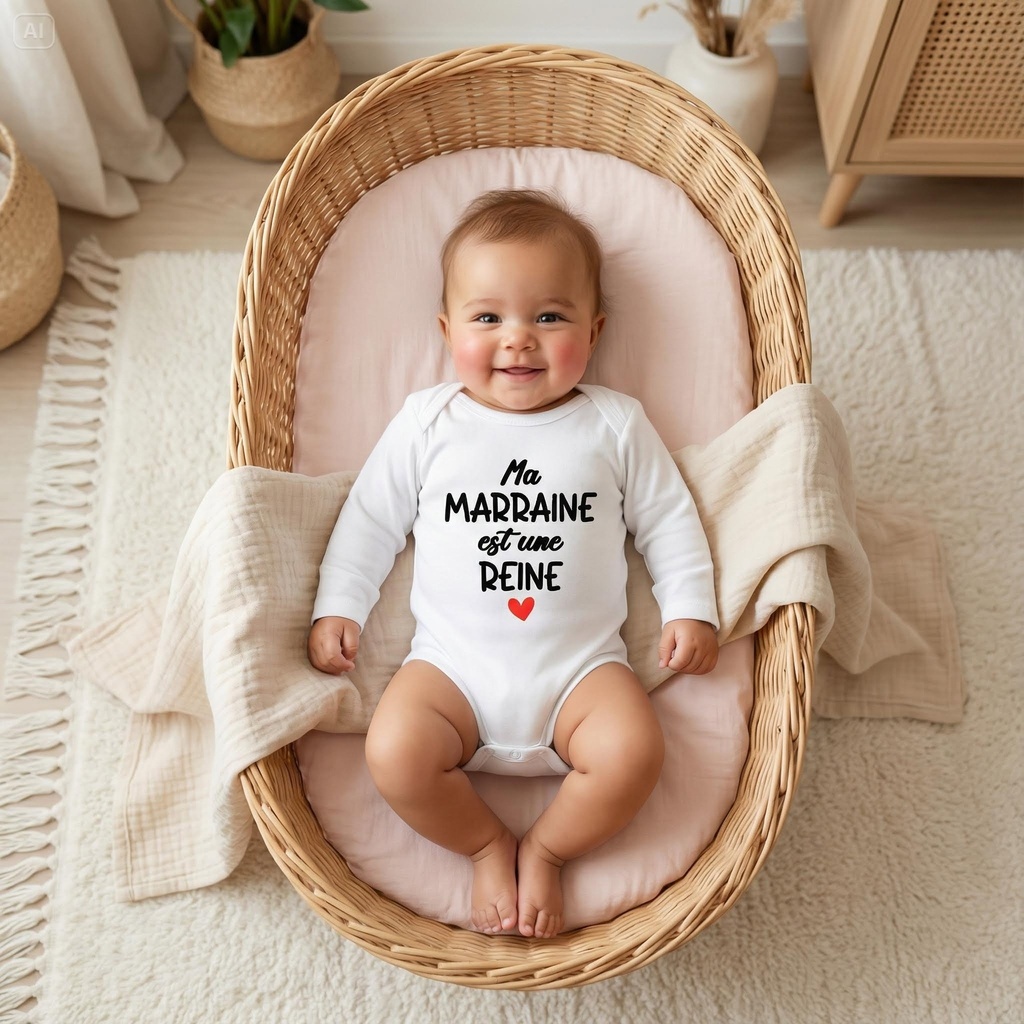 Body personnalisé "Ma marraine est une reine"