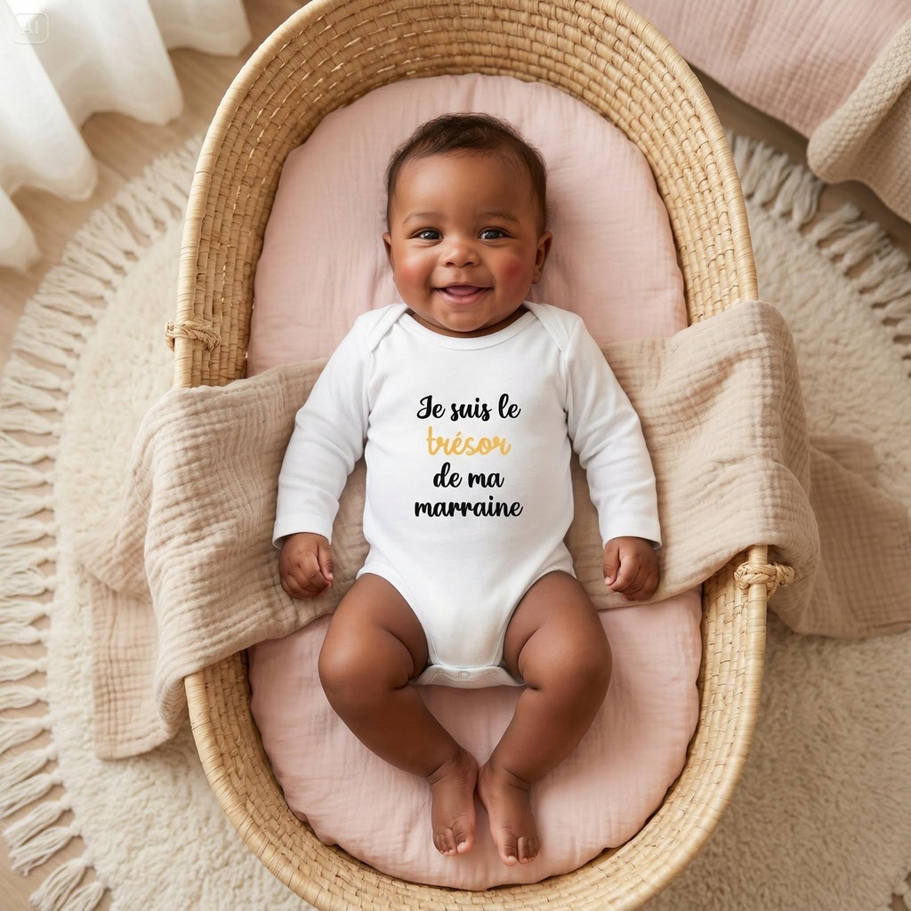 Body personnalisé "Je suis le trésor de ma marraine"