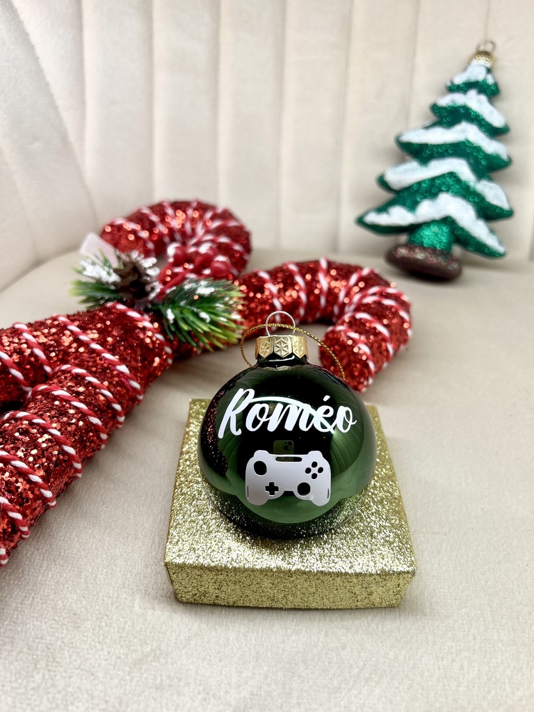 Boule de Noël en verre "GAMER"
