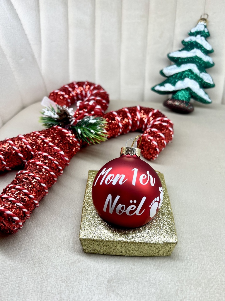 Boule de Noël en verre "MON PREMIER NOEL" 
