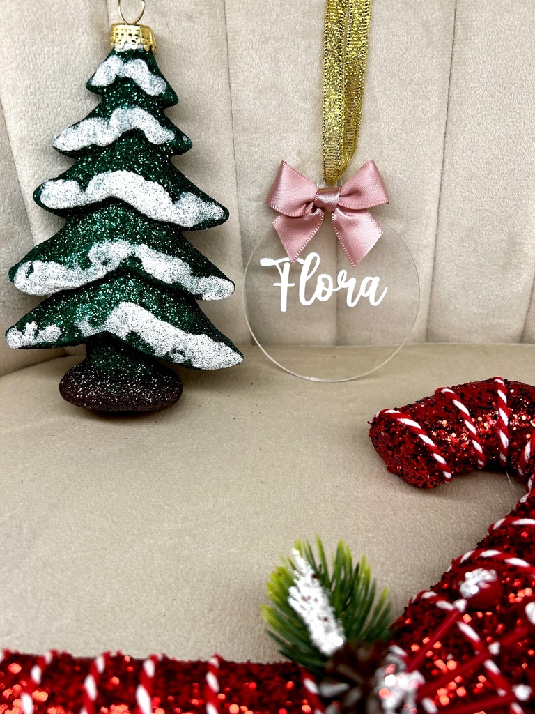 Boule de Noël plexiglass "PRENOM" 