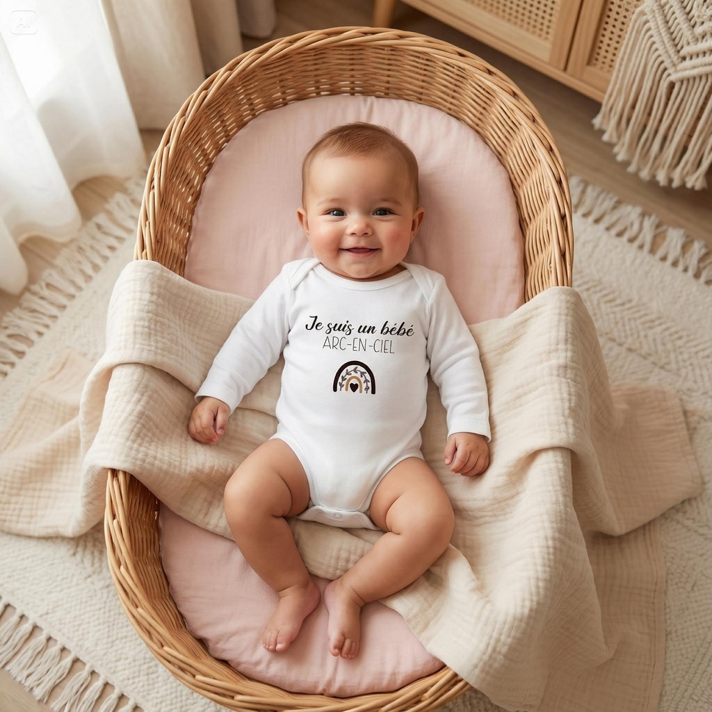 Body personnalisé "Je suis un bébé ARC-EN-CIEL"