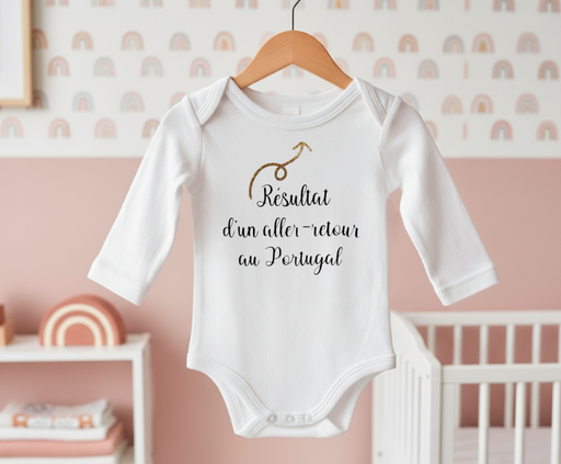 Body personnalisé "Résultat d'un aller-retour au Portugal"
