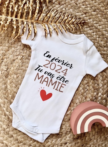 Body personnalisé "Annonce mamie "    