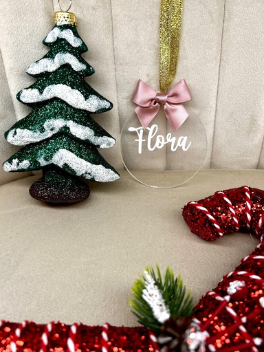Boule de Noël plexiglass "PRENOM" 