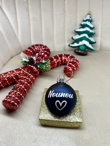 Boule de Noël en verre "NOUNOU"  
