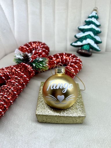 Boule de Noël en verre "CHAT"  