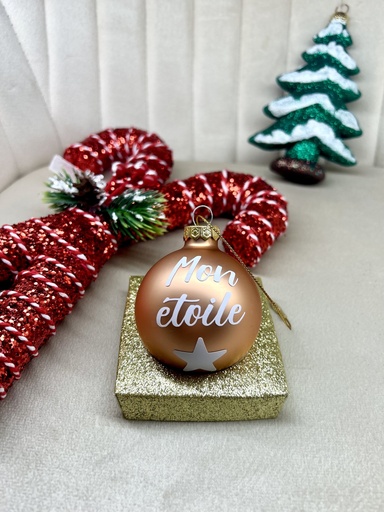 Boule de Noël en verre "MON ETOILE" 