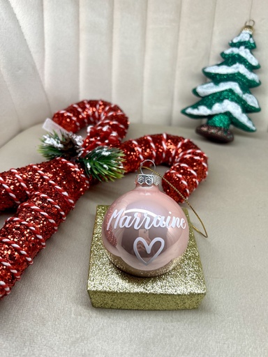 Boule de Noël en verre "MARRAINE"  
