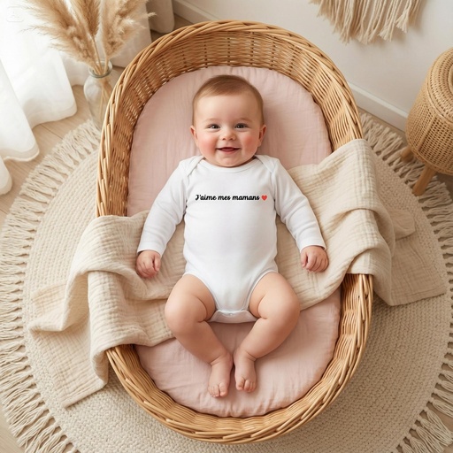 Body personnalisé "J'aime mes mamans"