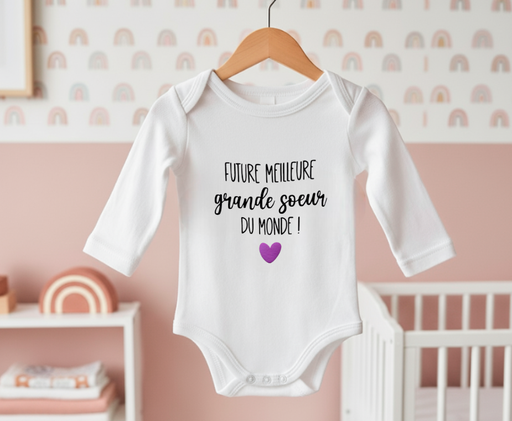 Body personnalisé "Futur meilleur grande soeur du monde!" 
