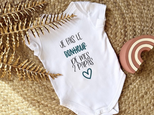 Body personnalisé "Je fais le bonheur de mes 2 papas"