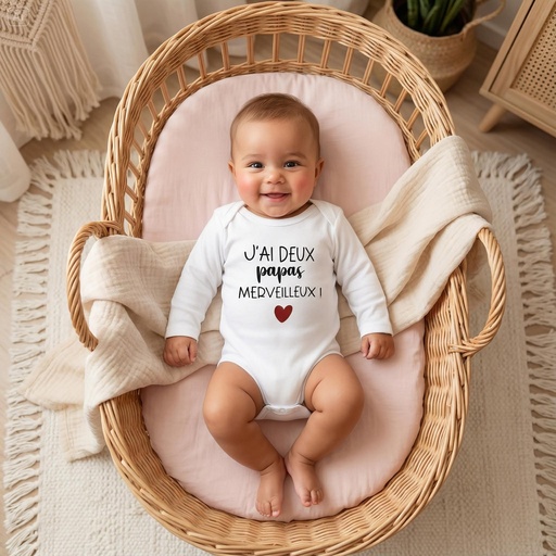 Body personnalisé "J'ai deux papas merveilleux ! "