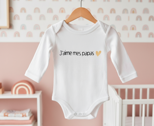 Body personnalisé "J'aime mes papas"