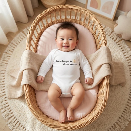Body personnalisé "Je suis le rayon de soleil de mes mamans"