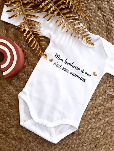 Body personnalisé "Mon bonheur à moi c'est mes mamans"