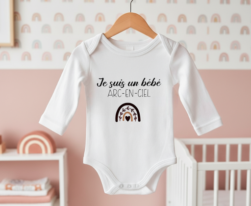 Body personnalisé "Je suis un bébé ARC-EN-CIEL"