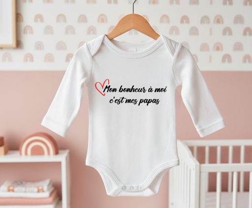 Body personnalisé "Mon bonheur à moi c'est mes papas"