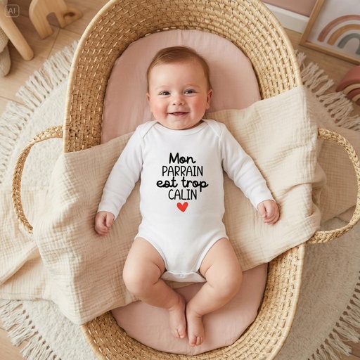 Body personnalisé "Mon parrain est trop calin"