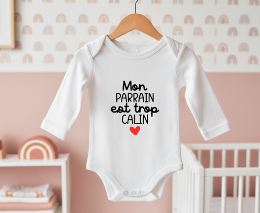 Body personnalisé "Mon parrain est trop calin"