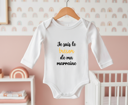 Body personnalisé "Je suis le trésor de ma marraine"