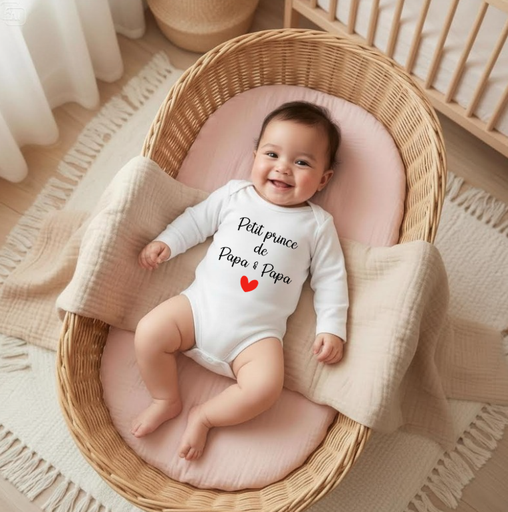 Body personnalisé "Petit prince de Papa & Papa"