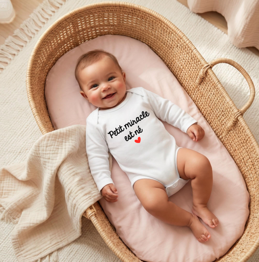 Body personnalisé " Petit miracle est né ❤️" 