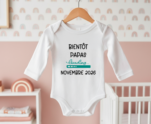 Body personnalisé "Bientôt papas"