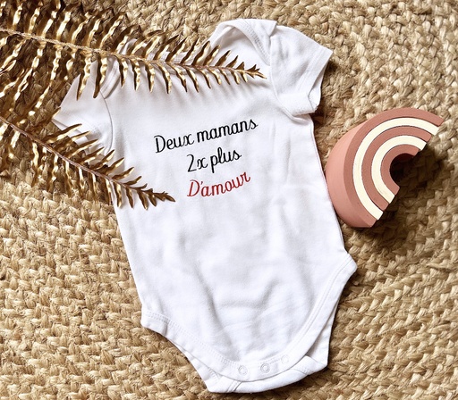 Body personnalisé "Deux mamans 2x plus d'amour"