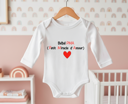 Body personnalisé "Bébé PMA Petit Miracle d'Amour"