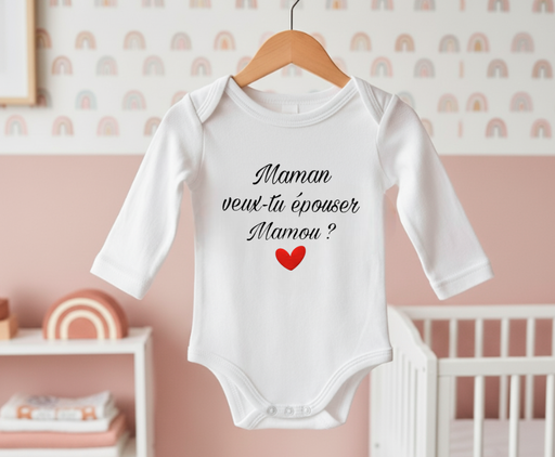 Body personnalisé "Maman veux-tu épouser Mamou?"