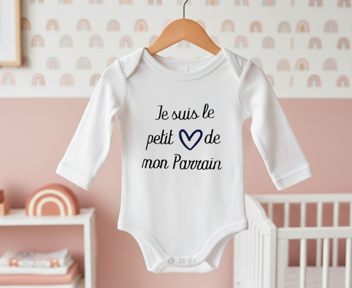 Body personnalisé "Je suis le petit 💙de mon PARRAIN"