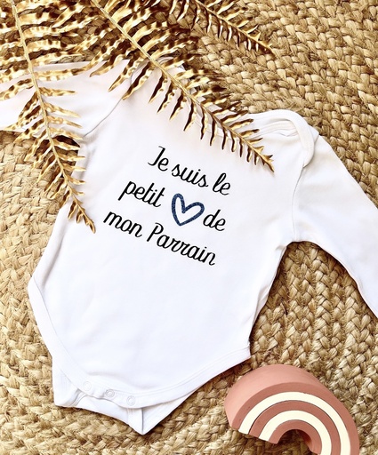 Body personnalisé "Je suis le petit 💙de mon PARRAIN"