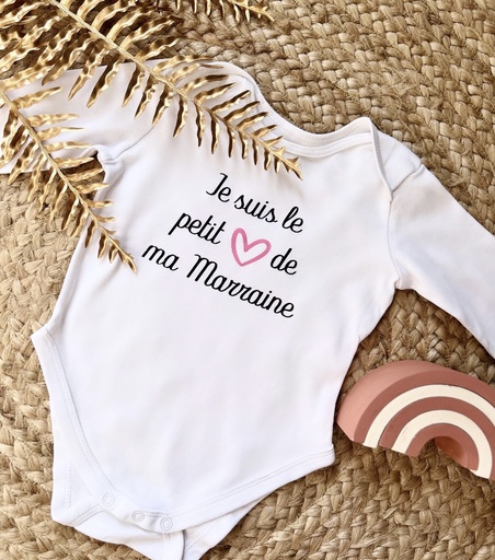 Body personnalisé "Je suis le petit 💗de ma MARRAINE"